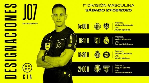 Sắp xếp trọng tài cho vòng 7 của La Liga: Rojas thực thi Madrid Derby